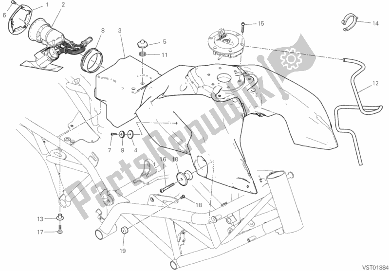 Toutes les pièces pour le Réservoir D'essence du Ducati Hypermotard 950 USA 2020